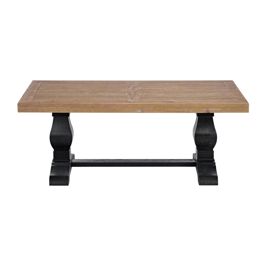 Solid Wood Coffee Table, Black and Driftwood S784