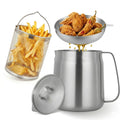68oz Stainless Steel Oil Filter Pot with Fryer Basket E966