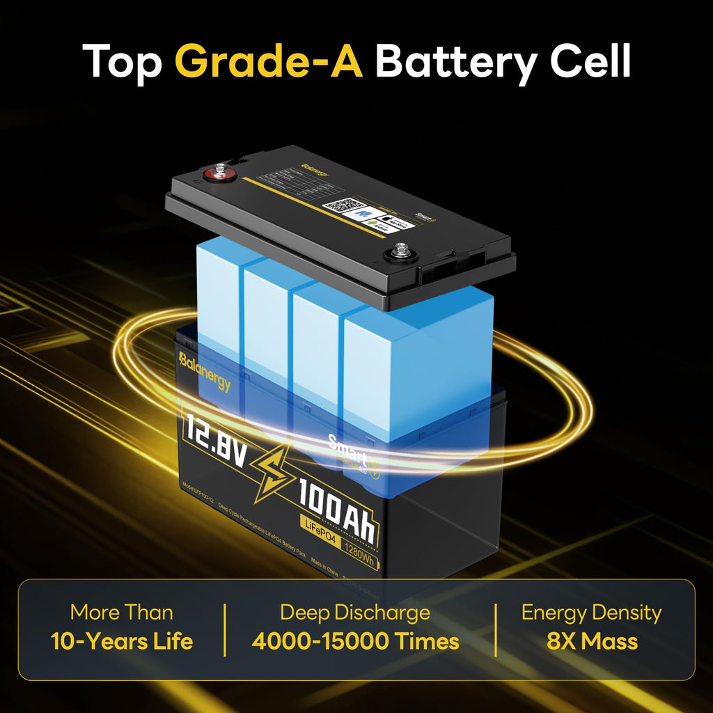 12V 100Ah LiFePO4 Lithium Battery Group 31 with 100A BMS Y744