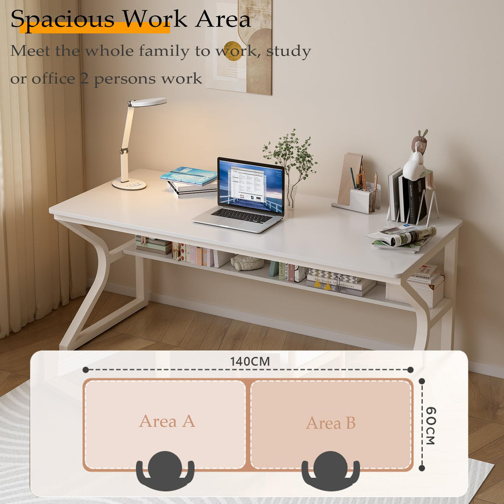 55-Inch Extra Long Desk with Storage Shelf A238011