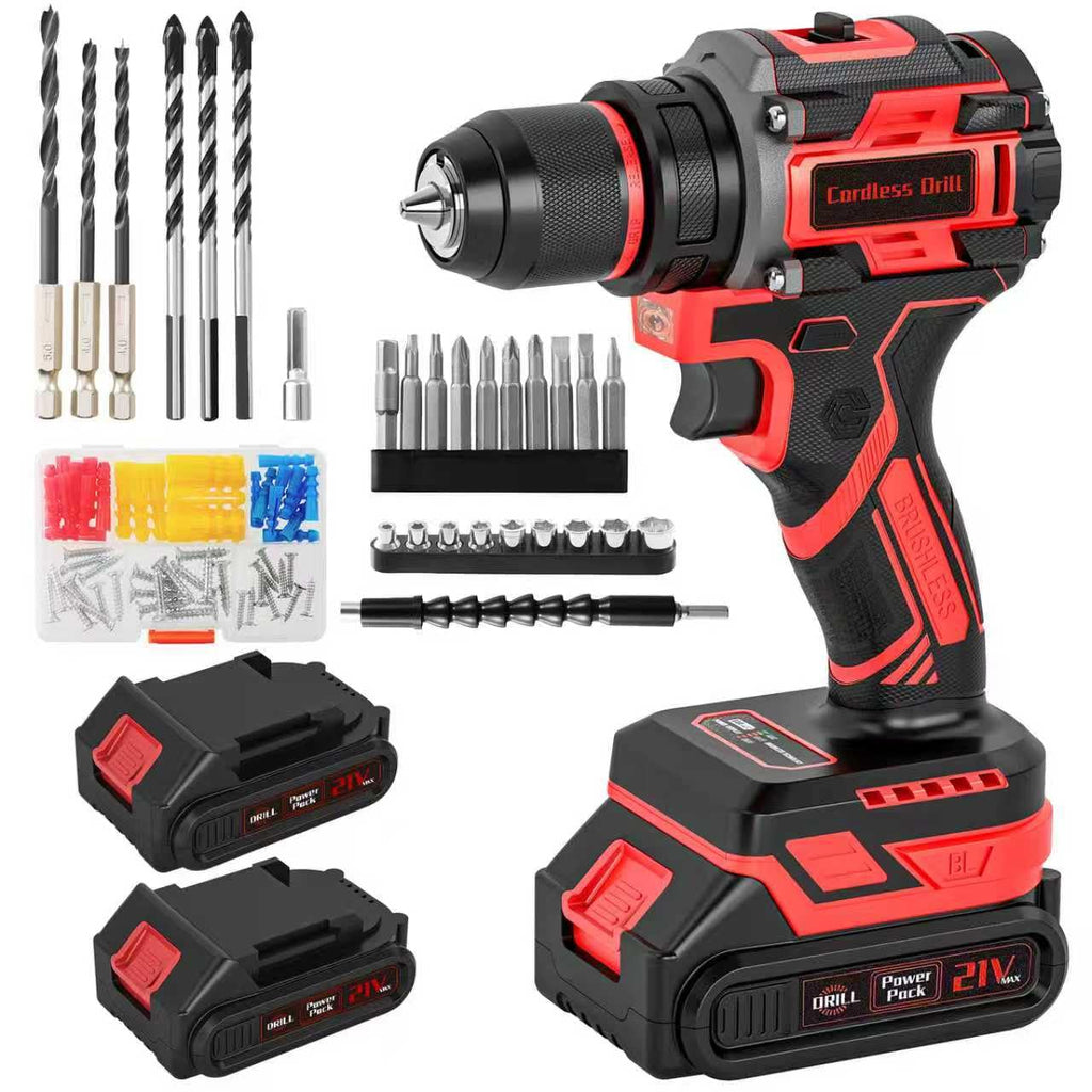 21V Brushless Cordless Drill with 2.0Ah Power Pack and Charger W9511