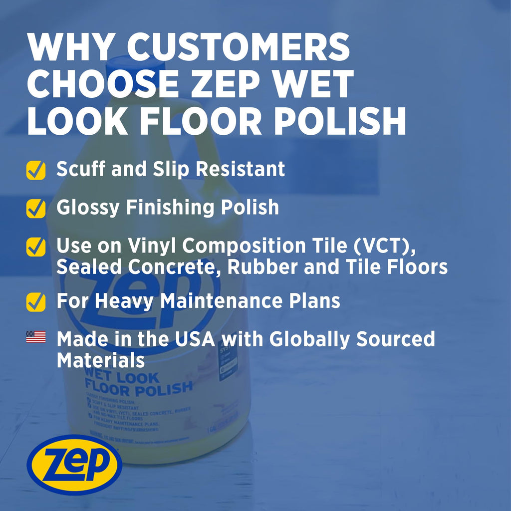 Wet-Look Floor Polish, 4-1 Gallon Bottles J3550