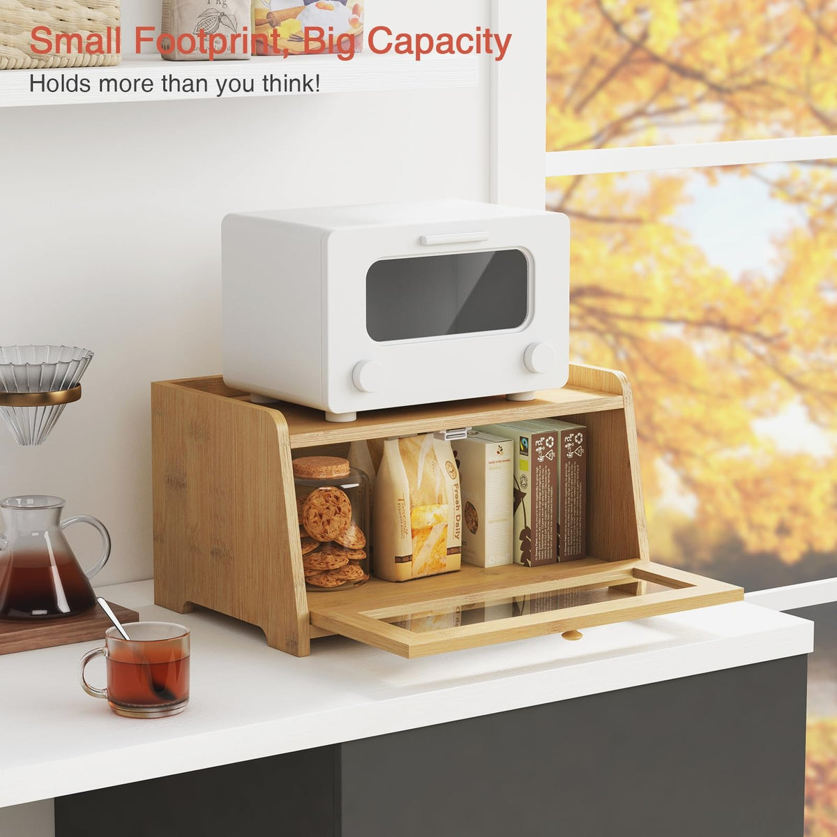 Wood Bread Box with Window Z291
