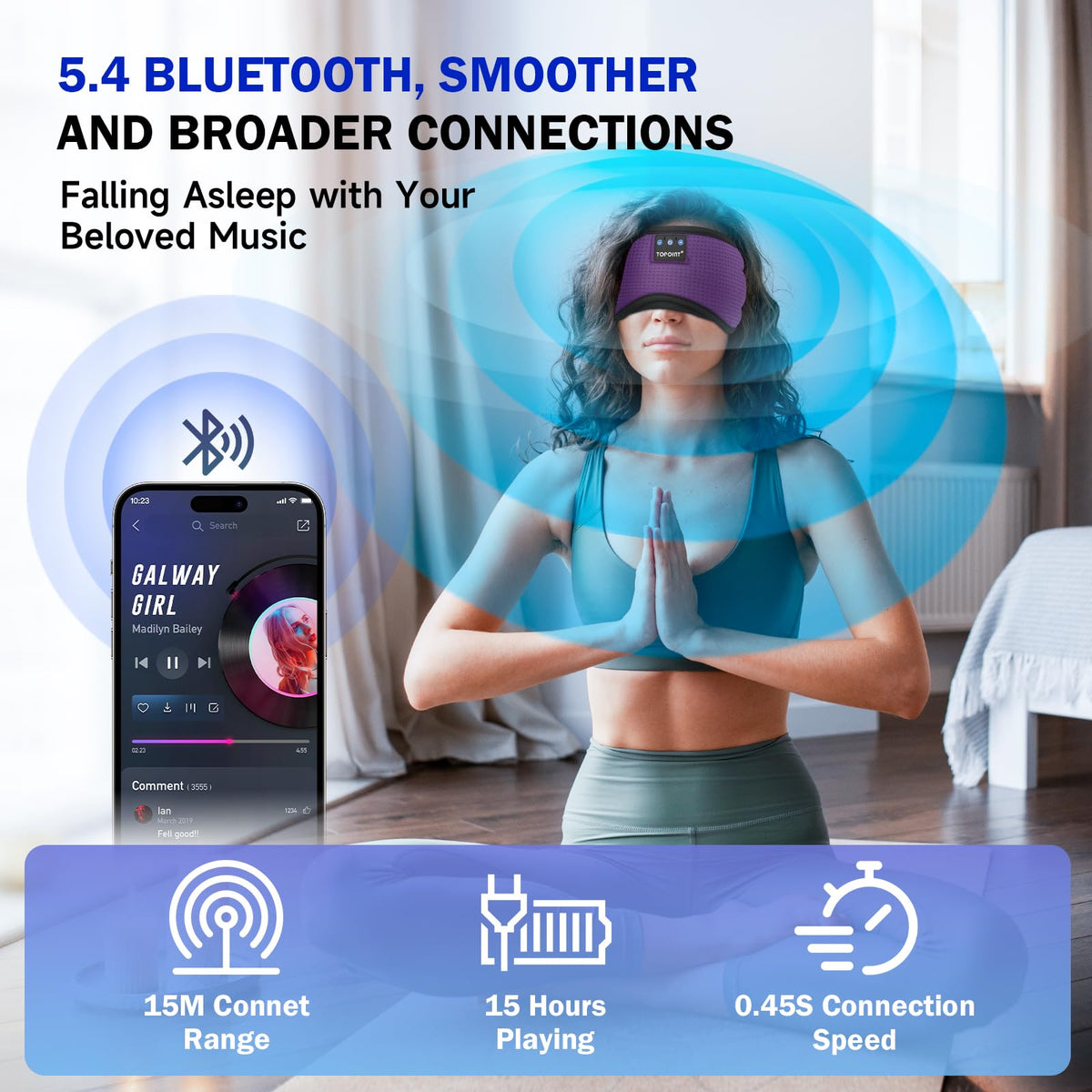 Silk Bluetooth Sleep Mask with Headphones F96312