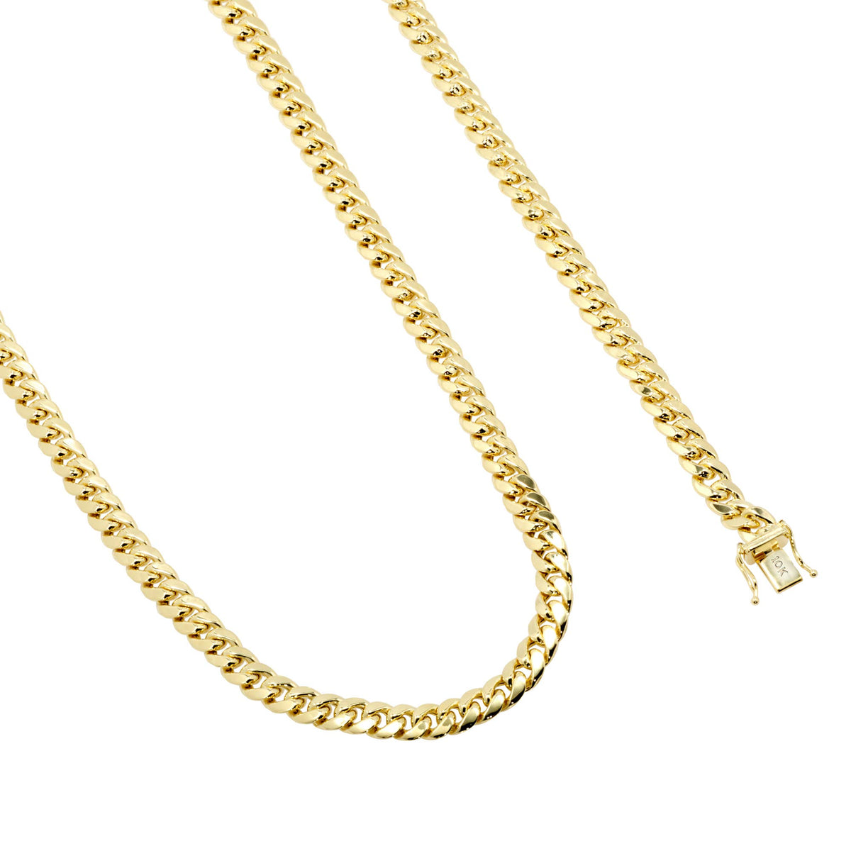 10k Yellow Gold Cuban Link Chain Necklace H308016