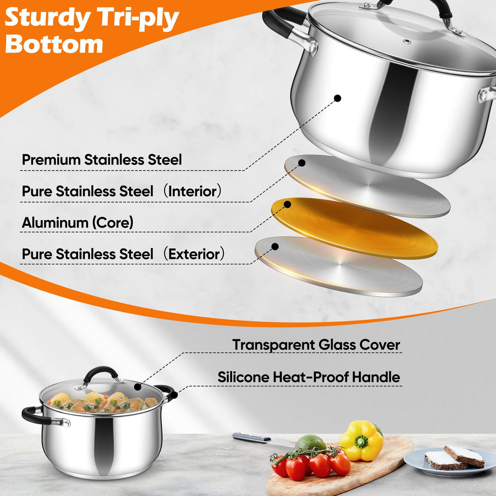 6 Quart Stainless Steel Stock Pot G2582