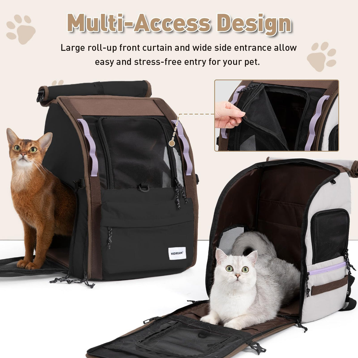 Light Grey Pet Carrier Backpack C443