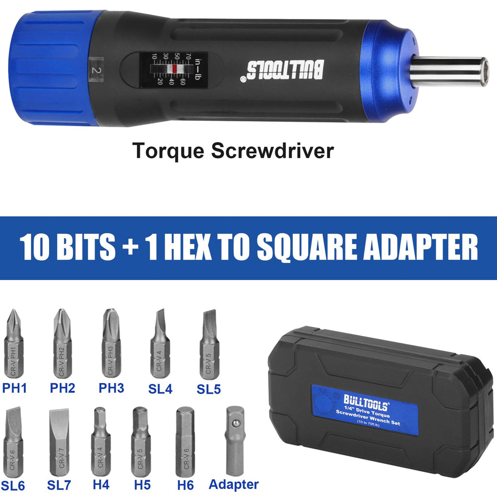 Torque Screwdriver Wrench Set, 10 to 70 Inch Pounds D74693
