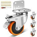 3 Inch Side Mount Casters Set of 4 with Brakes T5685