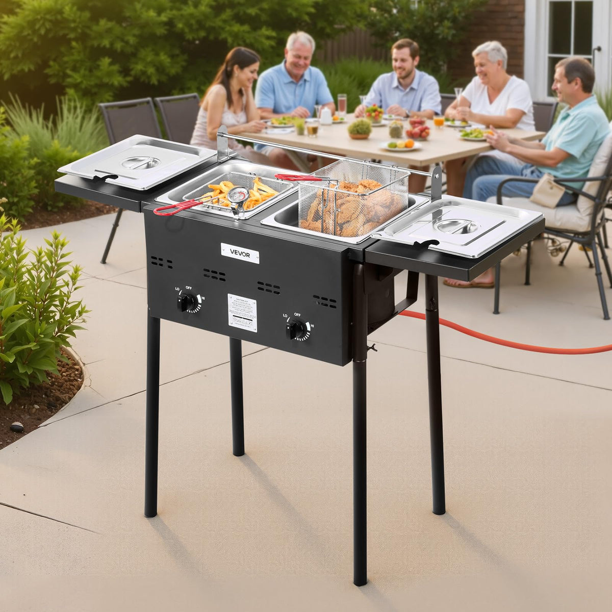 16 Qt Stainless Steel Double Burner Propane Fryer L566394