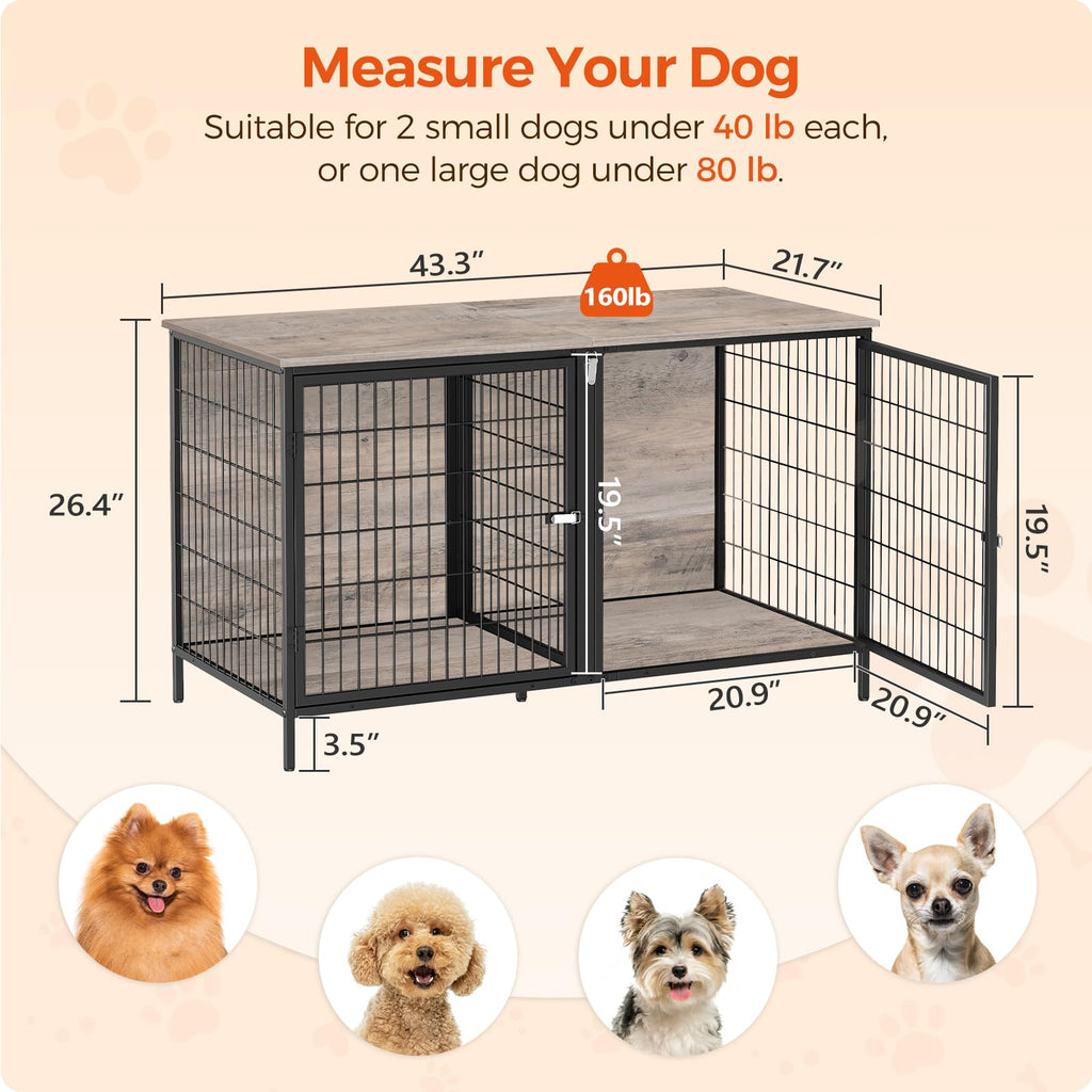 Greige Dog Crate Furniture V25462