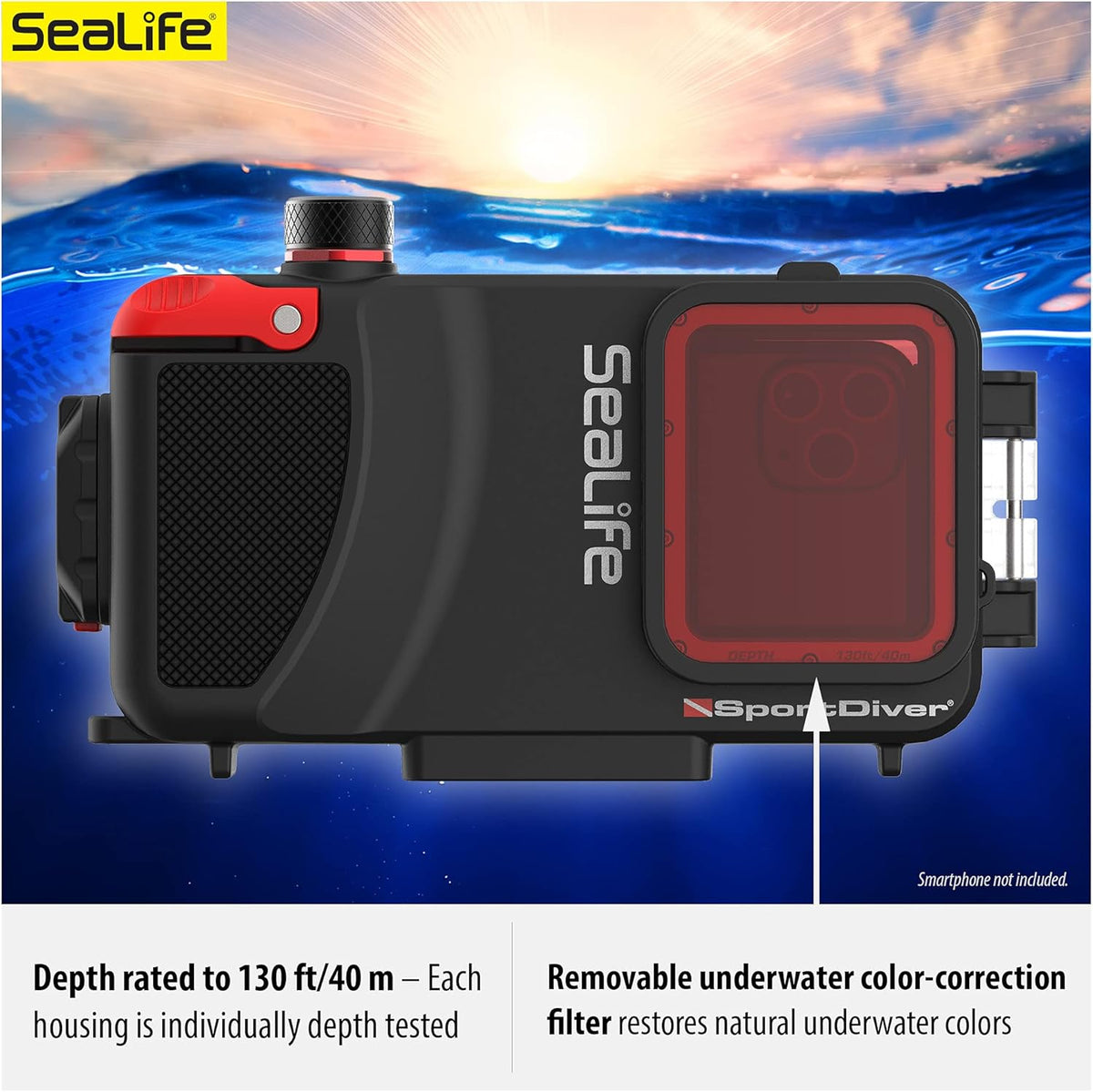 Waterproof Underwater Smartphone Scuba Case, Black, Without Light Z114