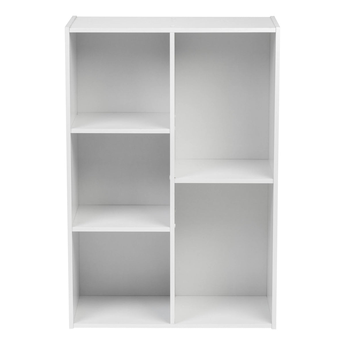 White 5-Compartment Wood Bookcase Storage Shelf Y431446