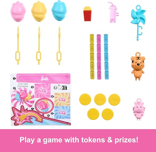 Doll & Cotton Candy Game Booth Playset with 20 Accessories R989