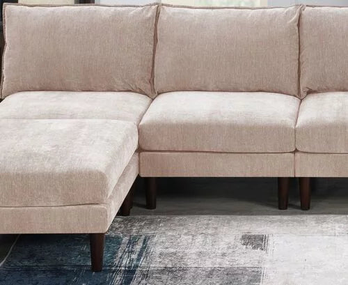 6pc Modular Sectional Sofa Set Armless Chair Ottoman T8369