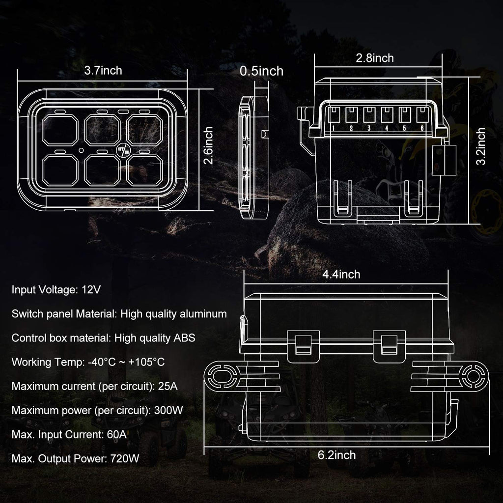 6 Gang Touch Switch Panel with Harness W4426