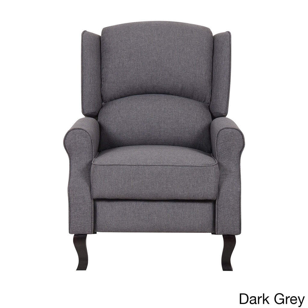 Modern Wingback Linen Fabric Accent Recliner Chair Dark Grey B40747