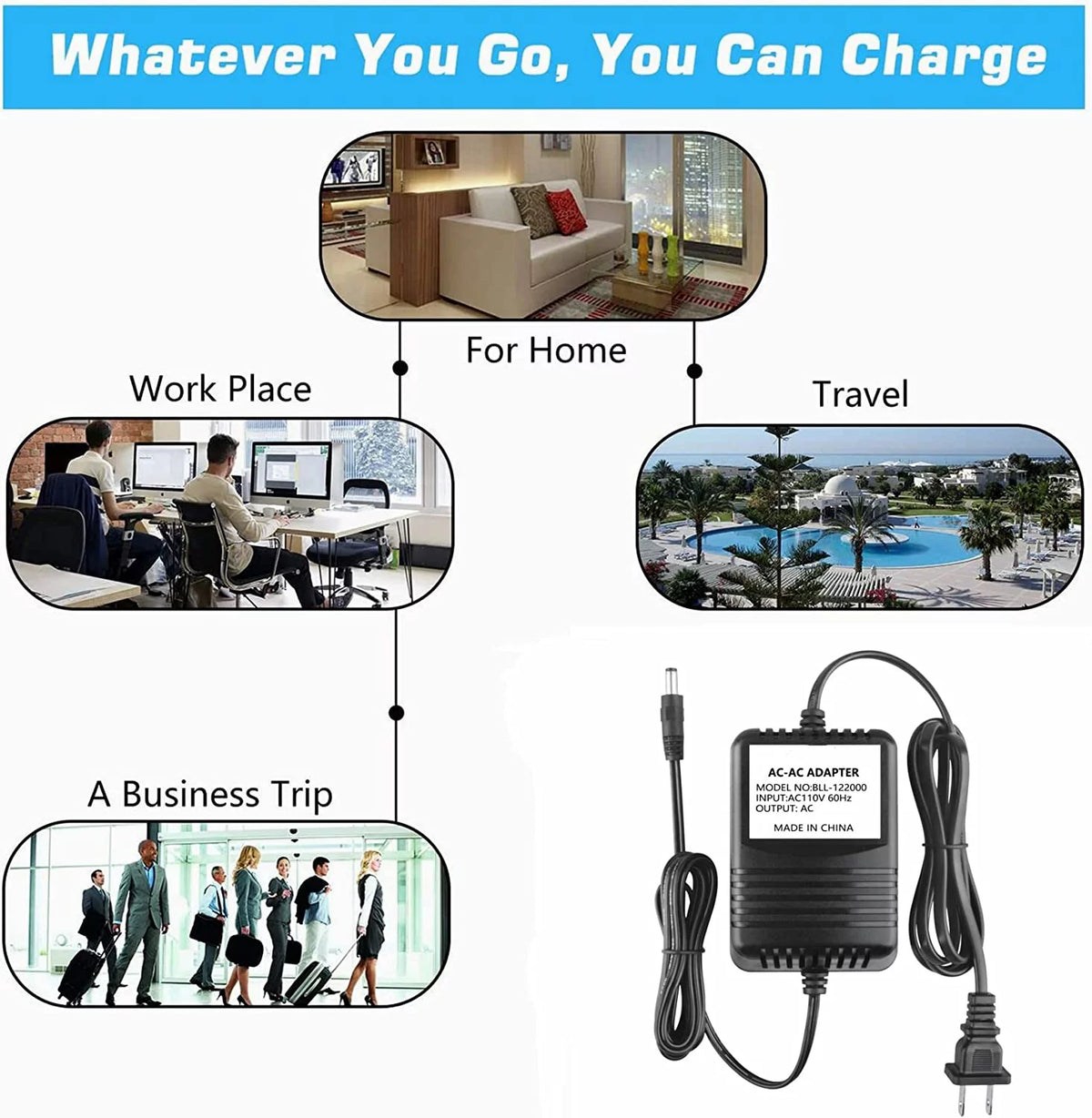 9V AC Adapter Power Supply Cord Cable G569