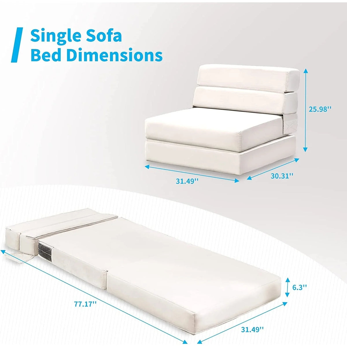 Beige Convertible Sofa Bed U6680