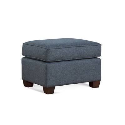Blue and Gray and Beige Stripe Rectangle Ottoman N183