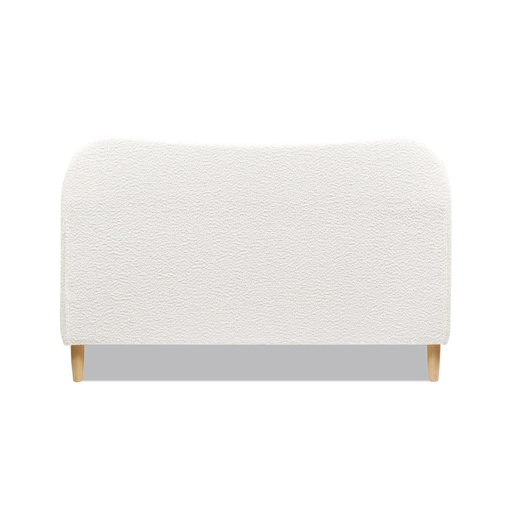 Queen Ivory White Boucle Upholstered Platform Bed U43797