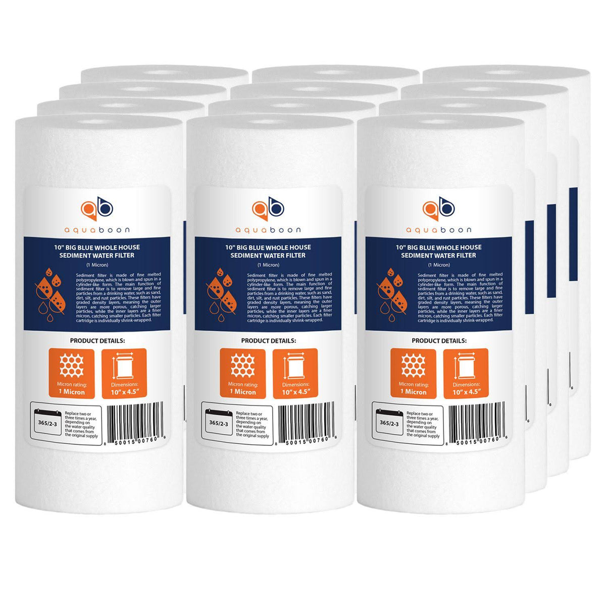10 inch x 4.5 inch 1 Micron Sediment Water Filter E86475