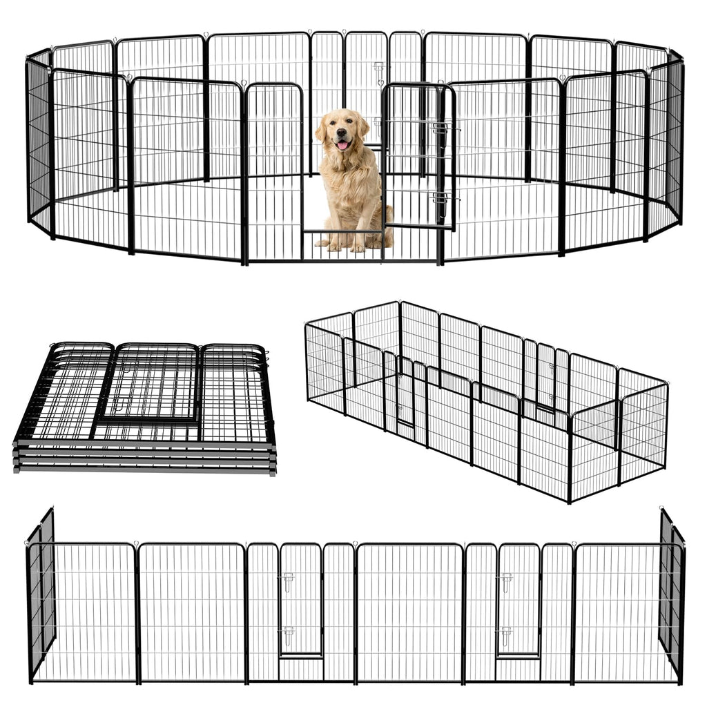 40 Inch 16 Panels Metal Dog Playpen J1403