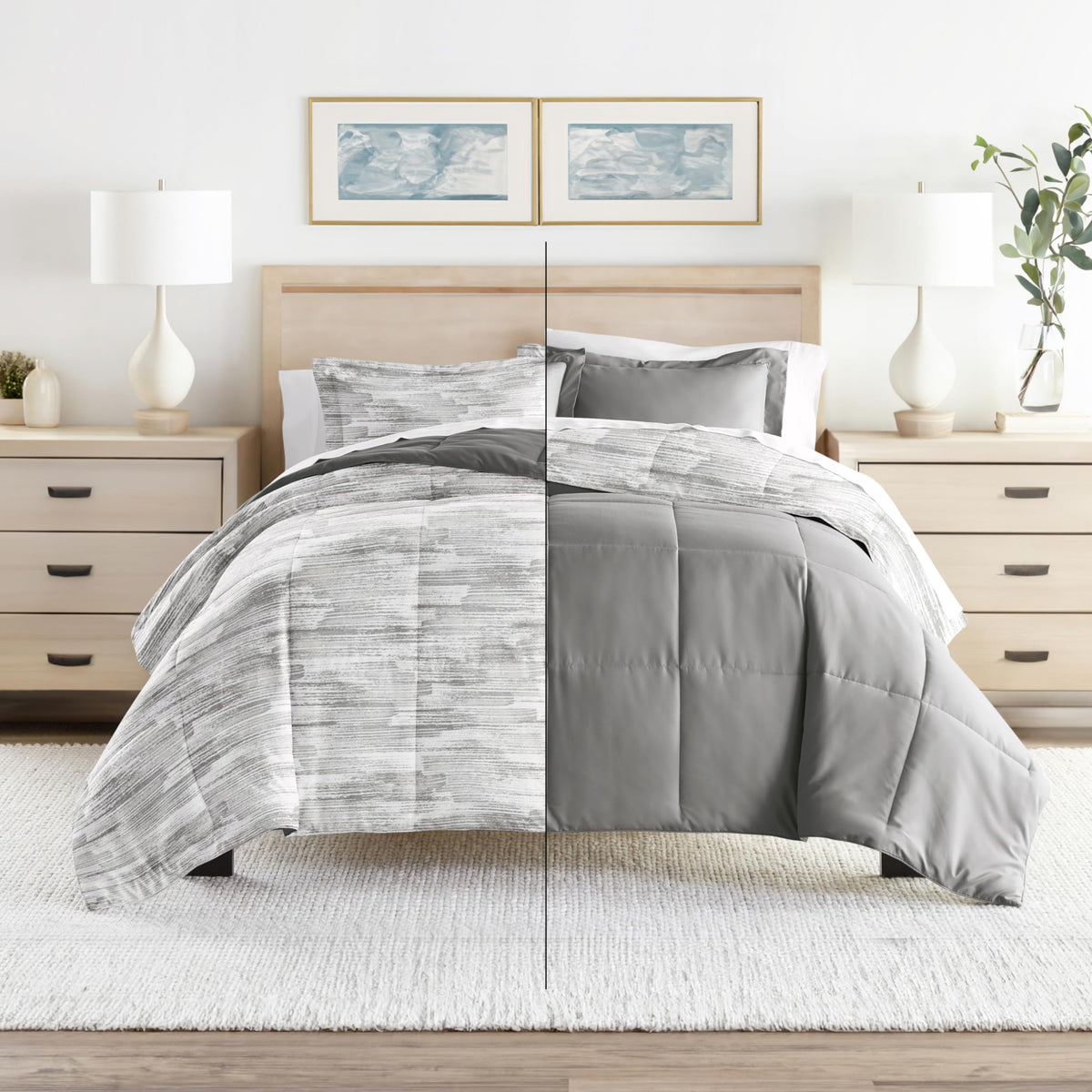 Reversible King Size 3 Piece Comforter Set P3627