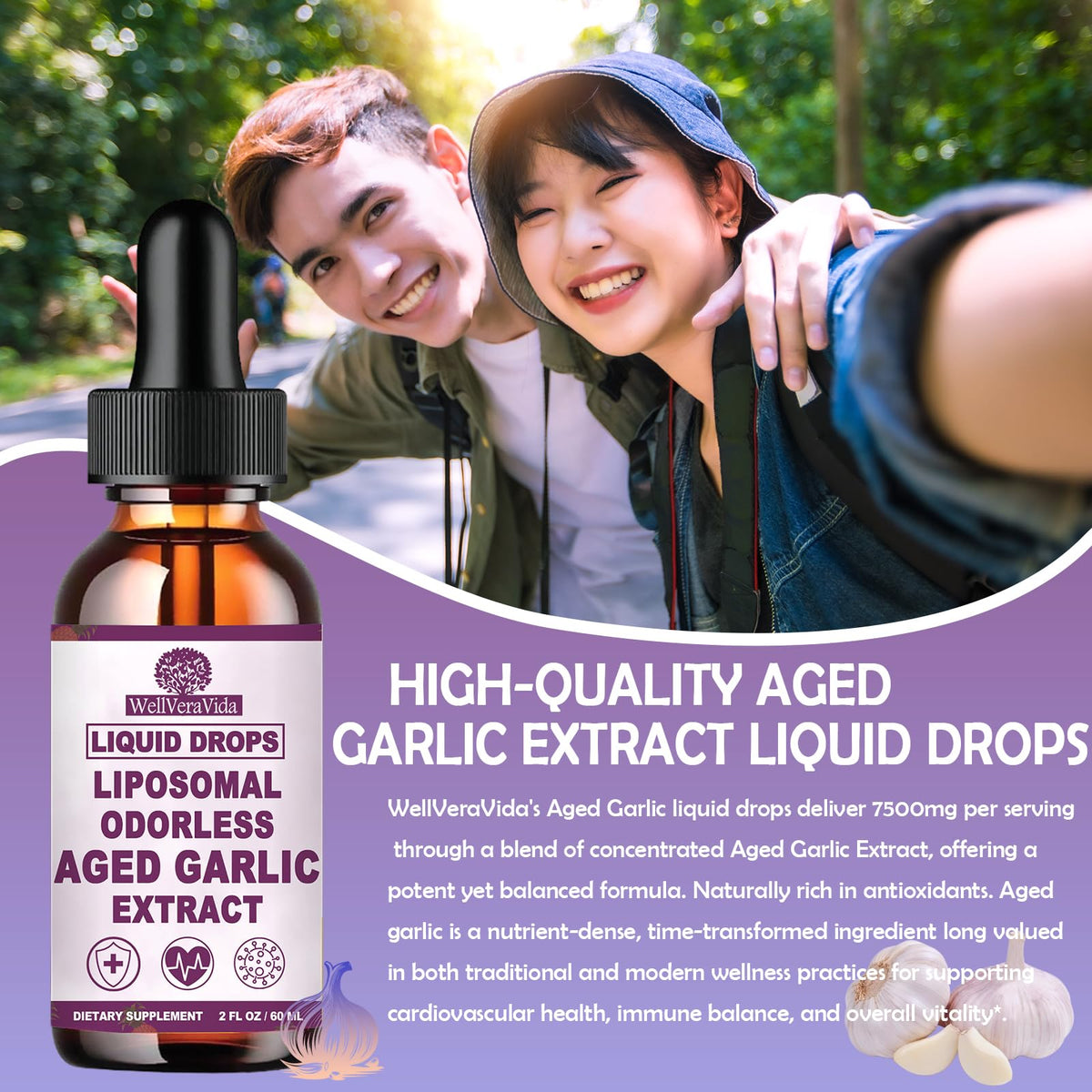 Organic Odorless Garlic Extract Liquid Drops 500mg Y803462