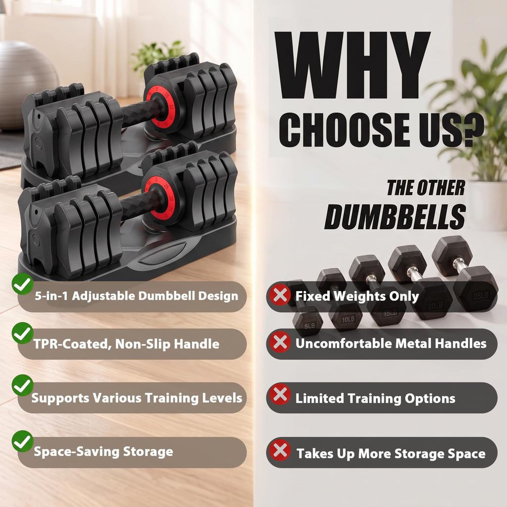 25 lb Adjustable Dumbbell Set G68530