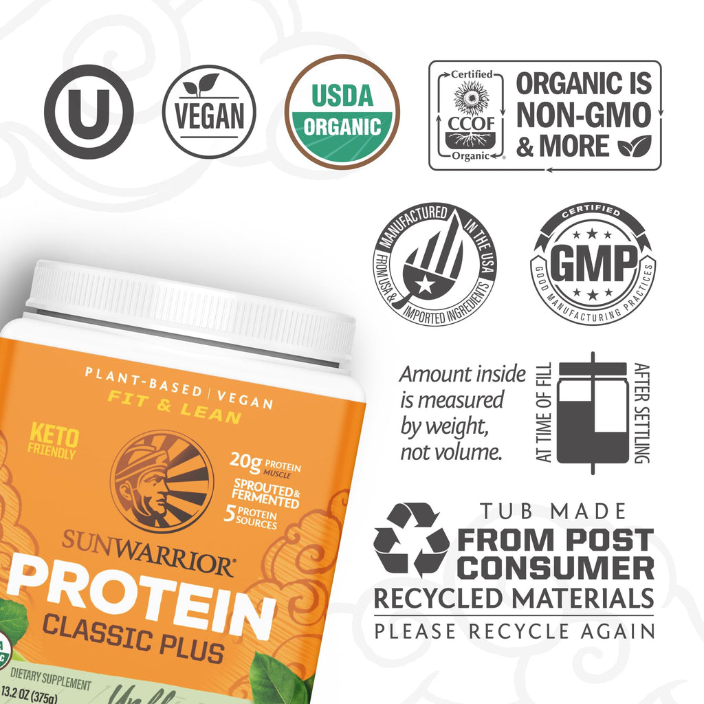 Unflavored Vegan Plant Based Protein Powder 15 Servings J4962