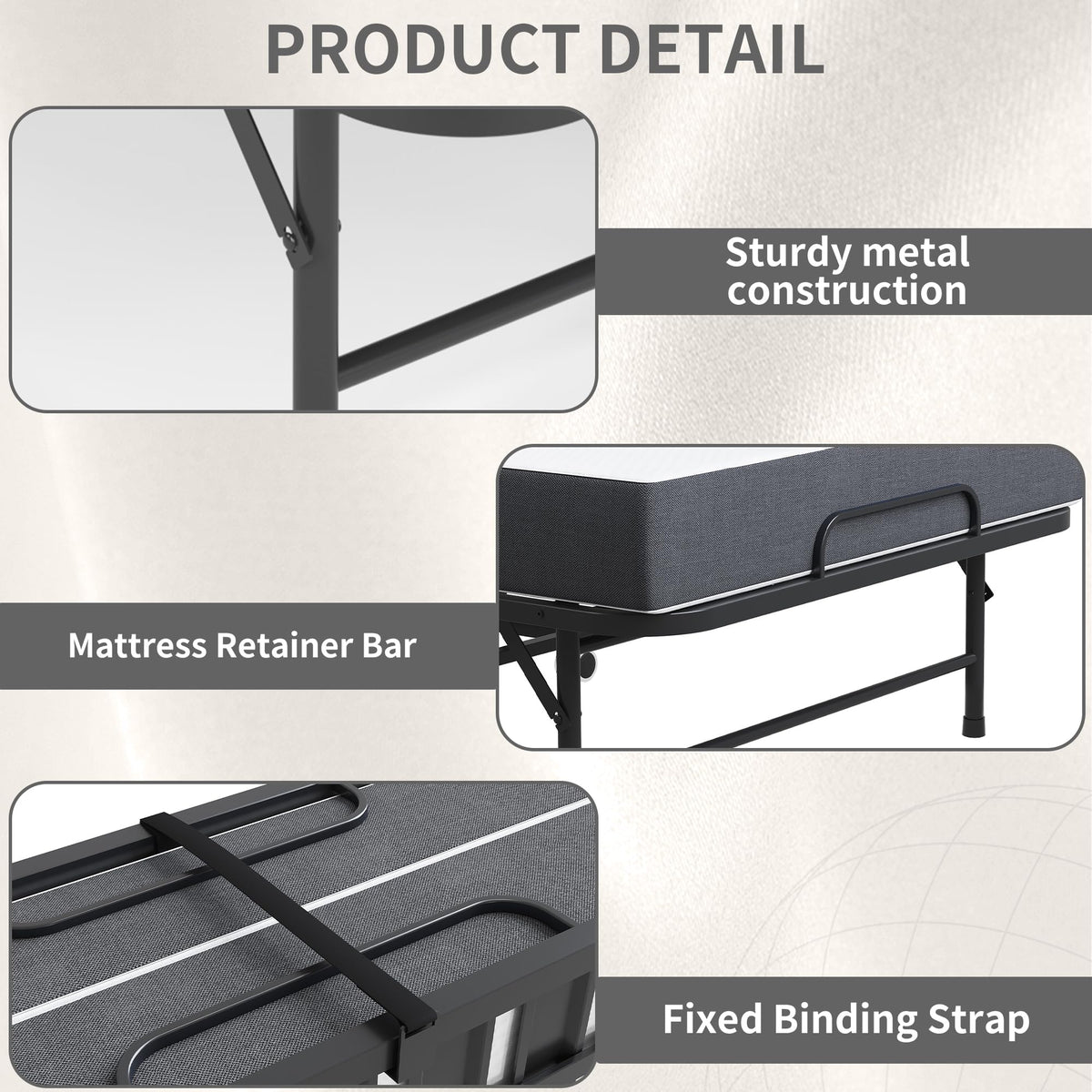 74"x 46" Folding Bed with Mattress W1224