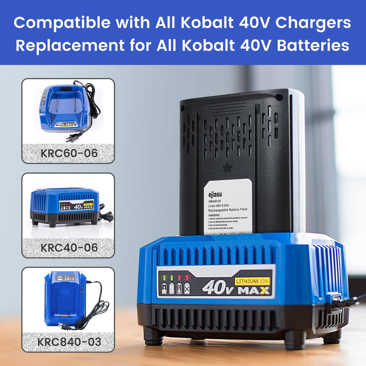 40V 6.0Ah Battery Replacement Y294
