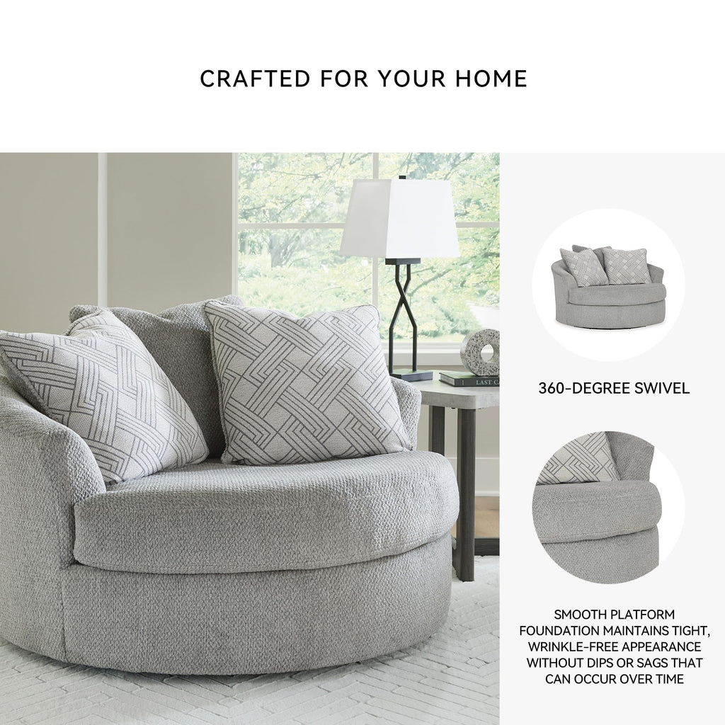 Round Velvet Oversized Swivel Accent Chair A4097