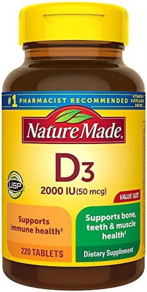 220 Tablets Vitamin D3 2000 IU Dietary Supplement L485