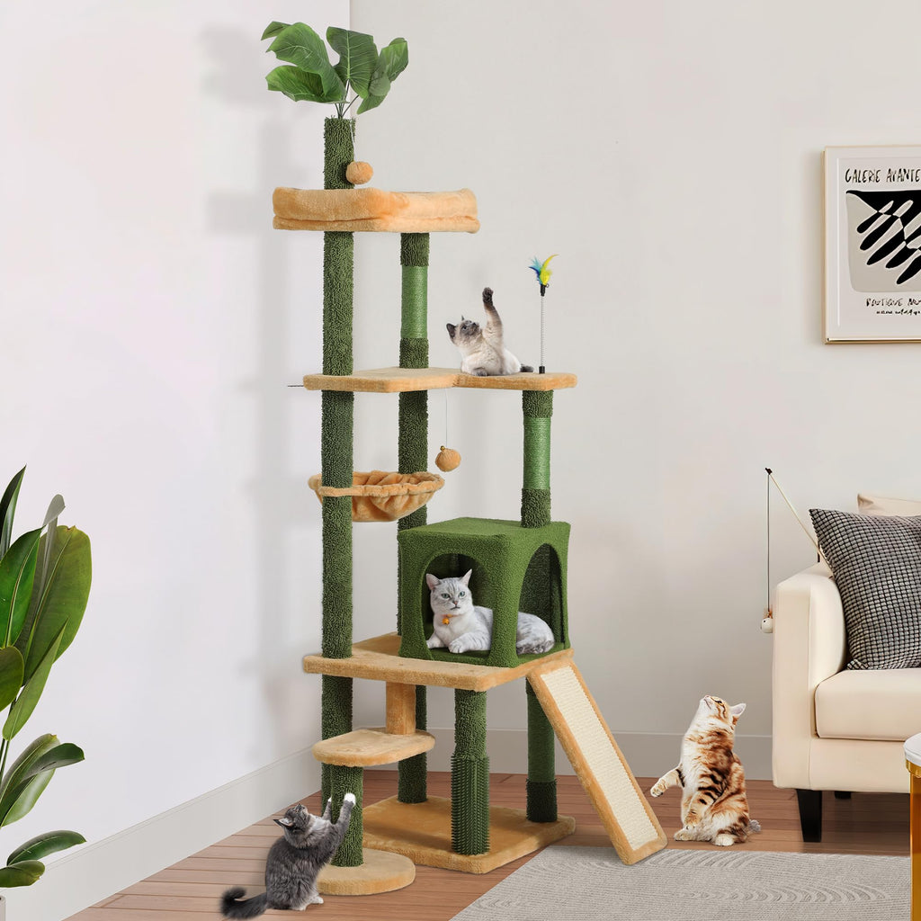 Tall Cat Tree Tower with Leaves Q145970