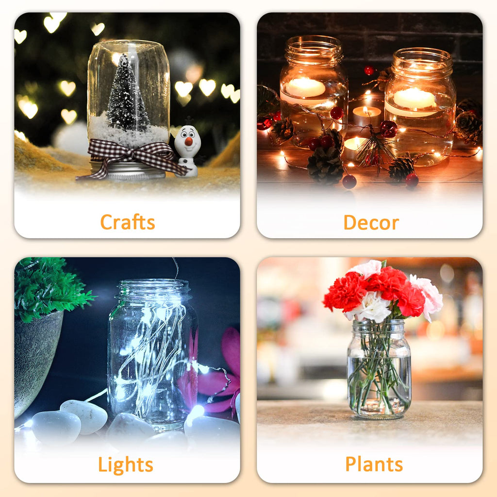 16 oz Wide Mouth Glass Mason Jars 12 Pack with Lids U6186