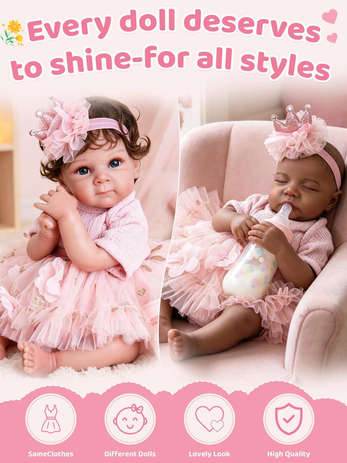 Pink Baby Doll Clothes 17-20 Inches S591