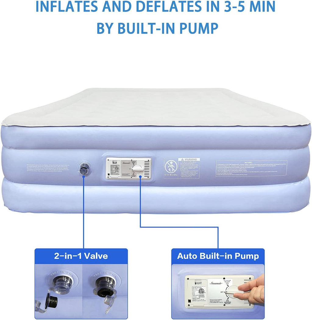 Queen 18 Raised Air Mattress with Built-in Pump H59178