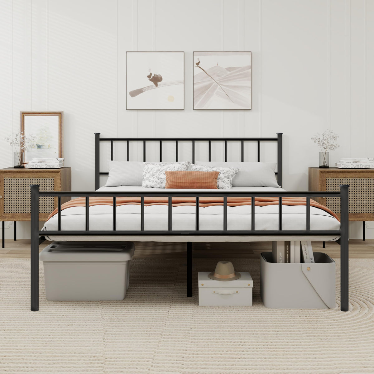 Black Full Size Metal Platform Bed Frame I63159