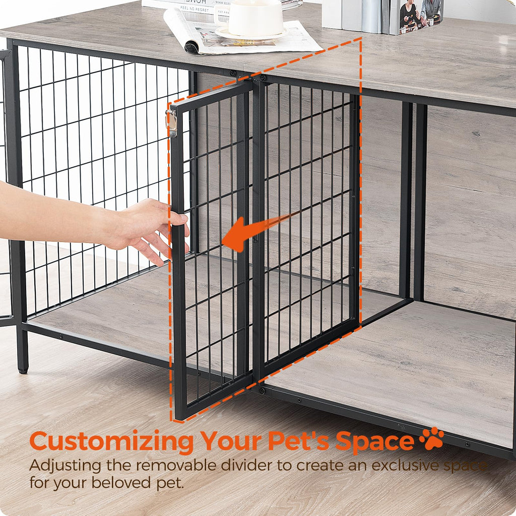 Greige Dog Crate Furniture V25462