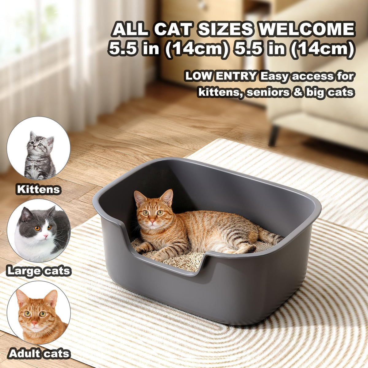 Large High Sides Cat Litter Box B87767