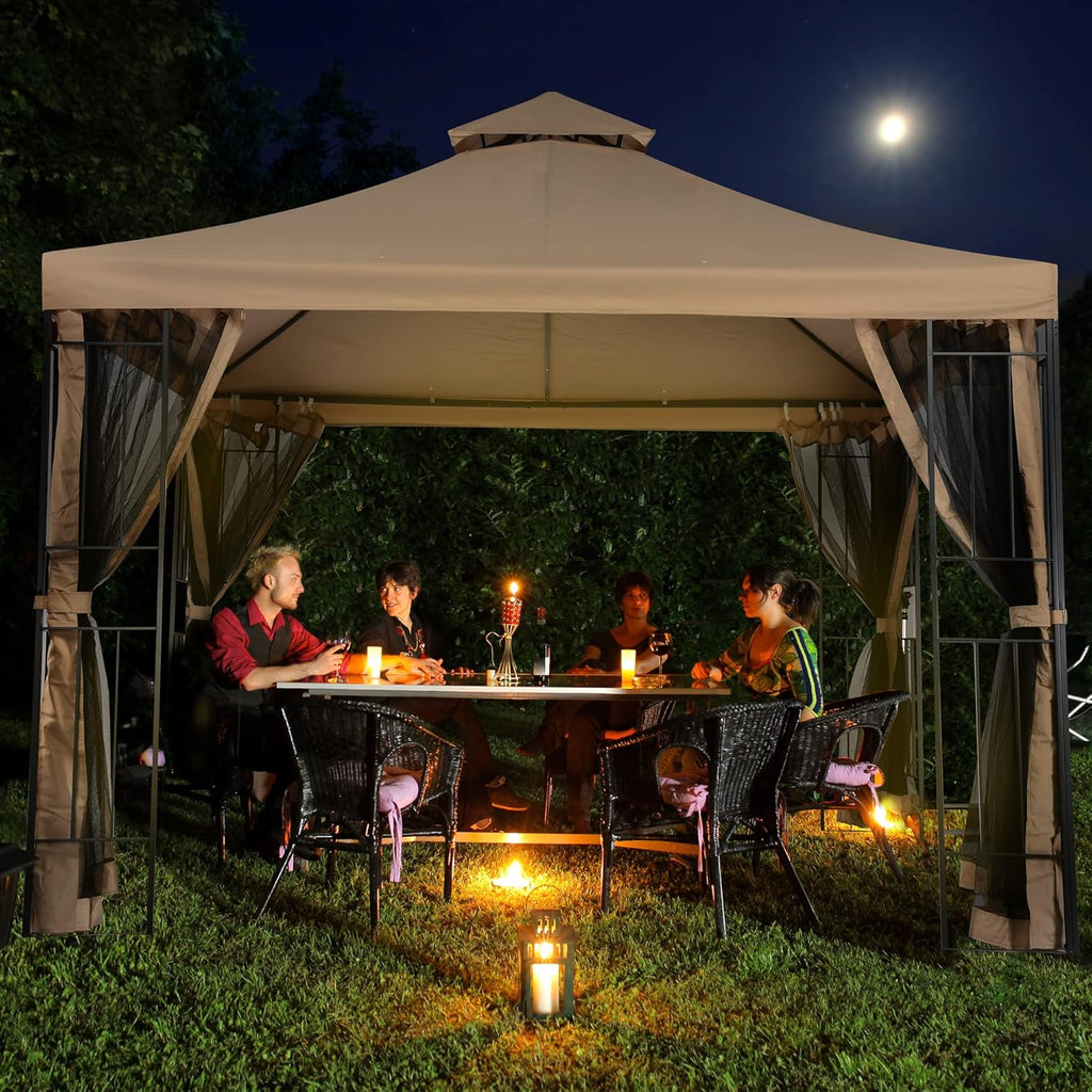 10x10 Steel Canopy with Mosquito Netting E65233