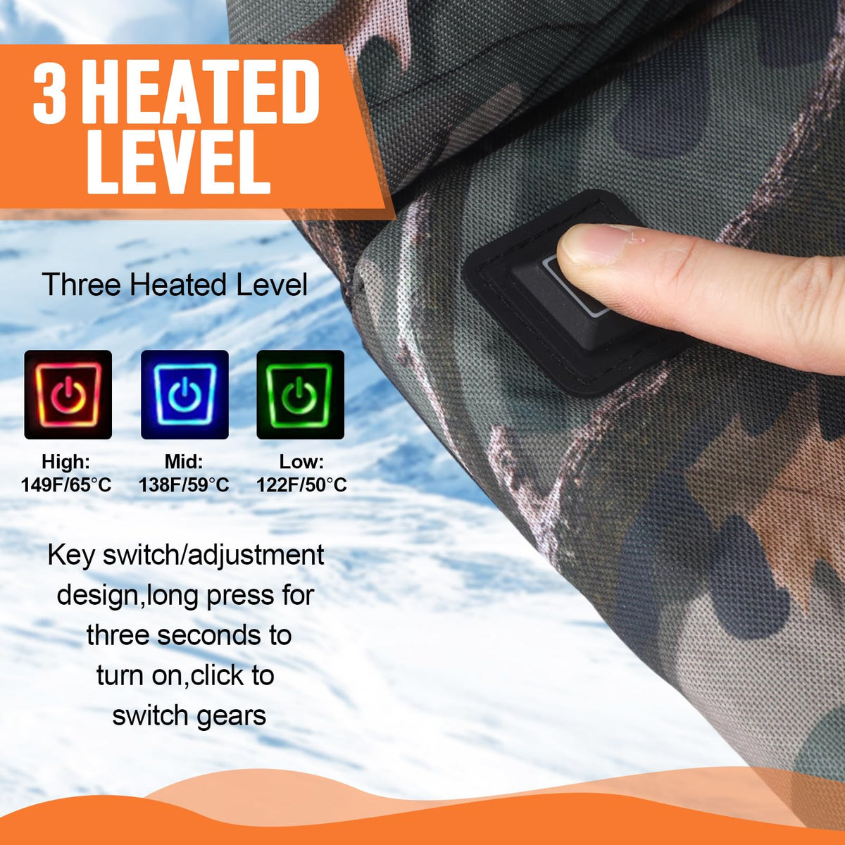 Heated Hunting Seat Cushion with Back Support, Wood Camo, 2 Pcs T187