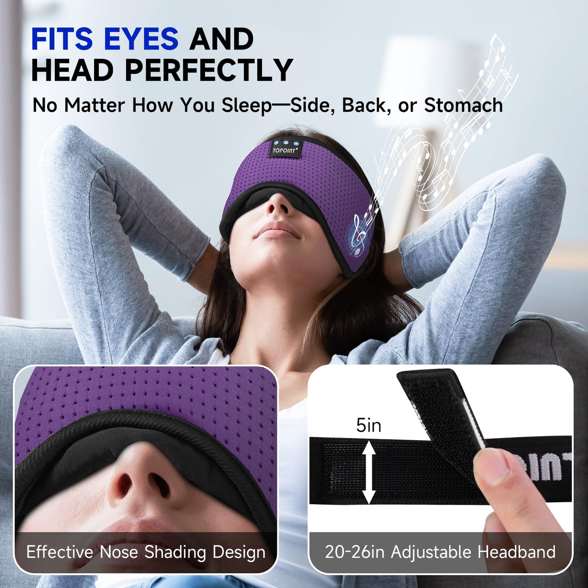Silk Bluetooth Sleep Mask with Headphones F96312