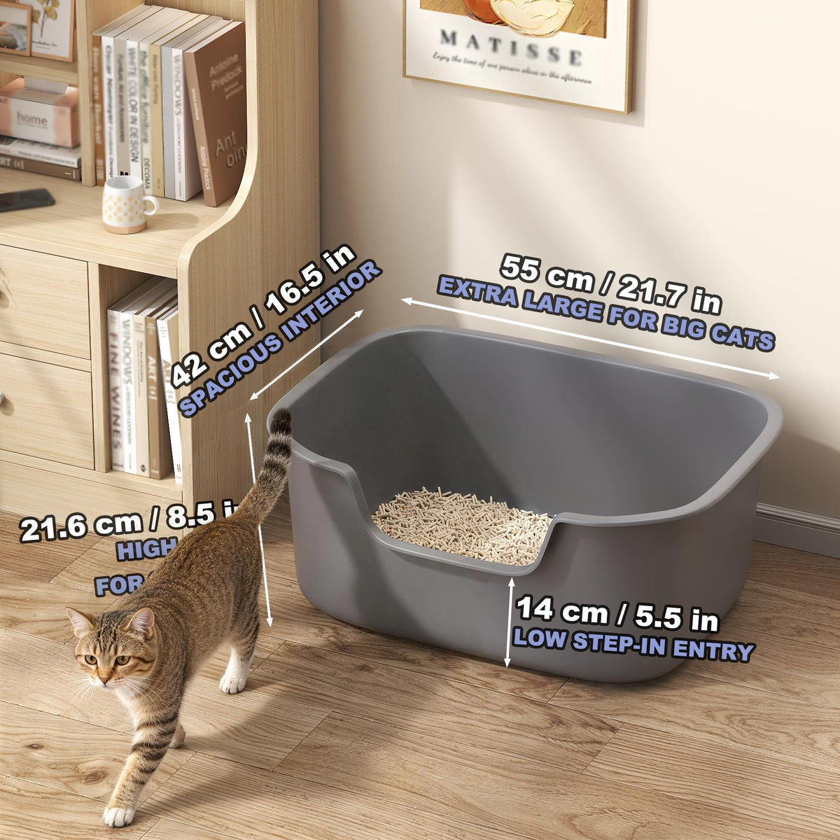 Large High Sides Cat Litter Box B87767