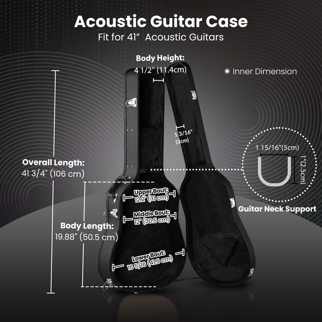 Dreadnought 41 Inch Wooden Hardshell Guitar Case P28724