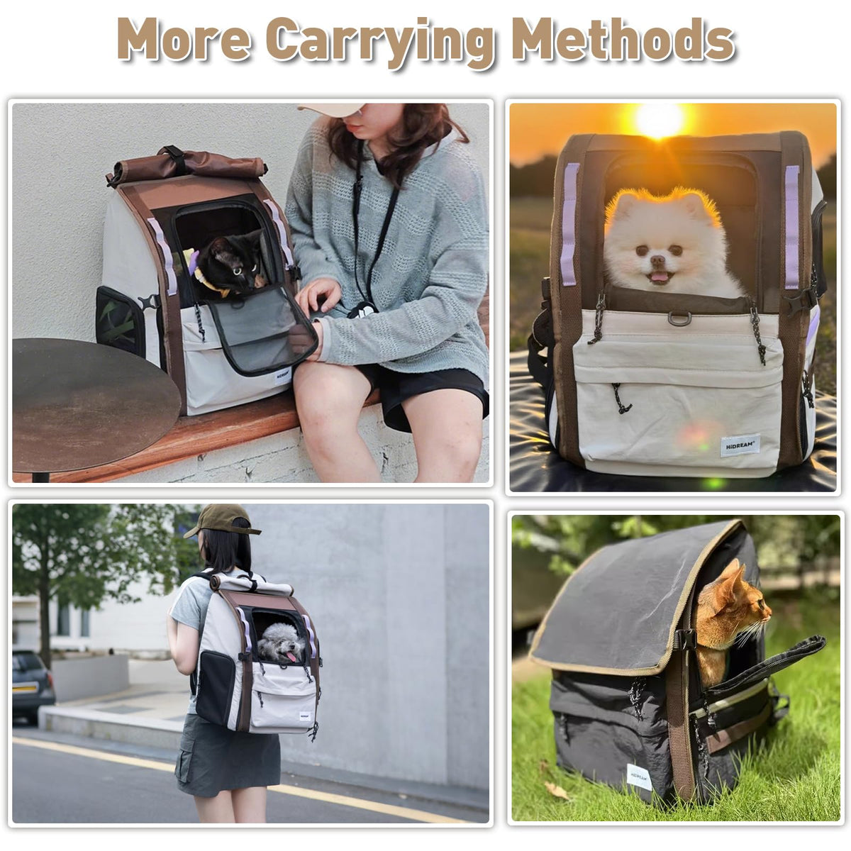 Light Grey Pet Carrier Backpack C443