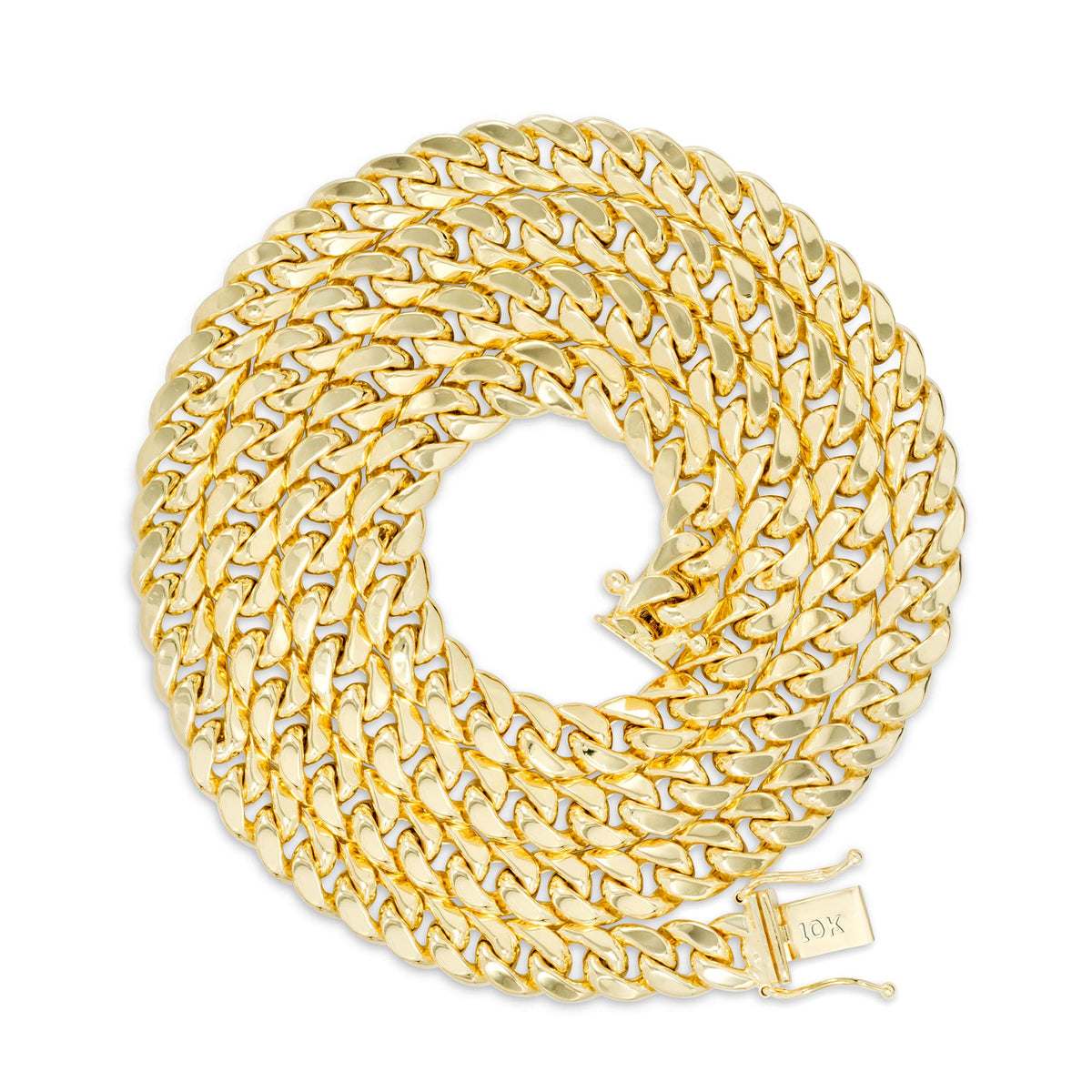 10k Yellow Gold Cuban Link Chain Necklace H308016