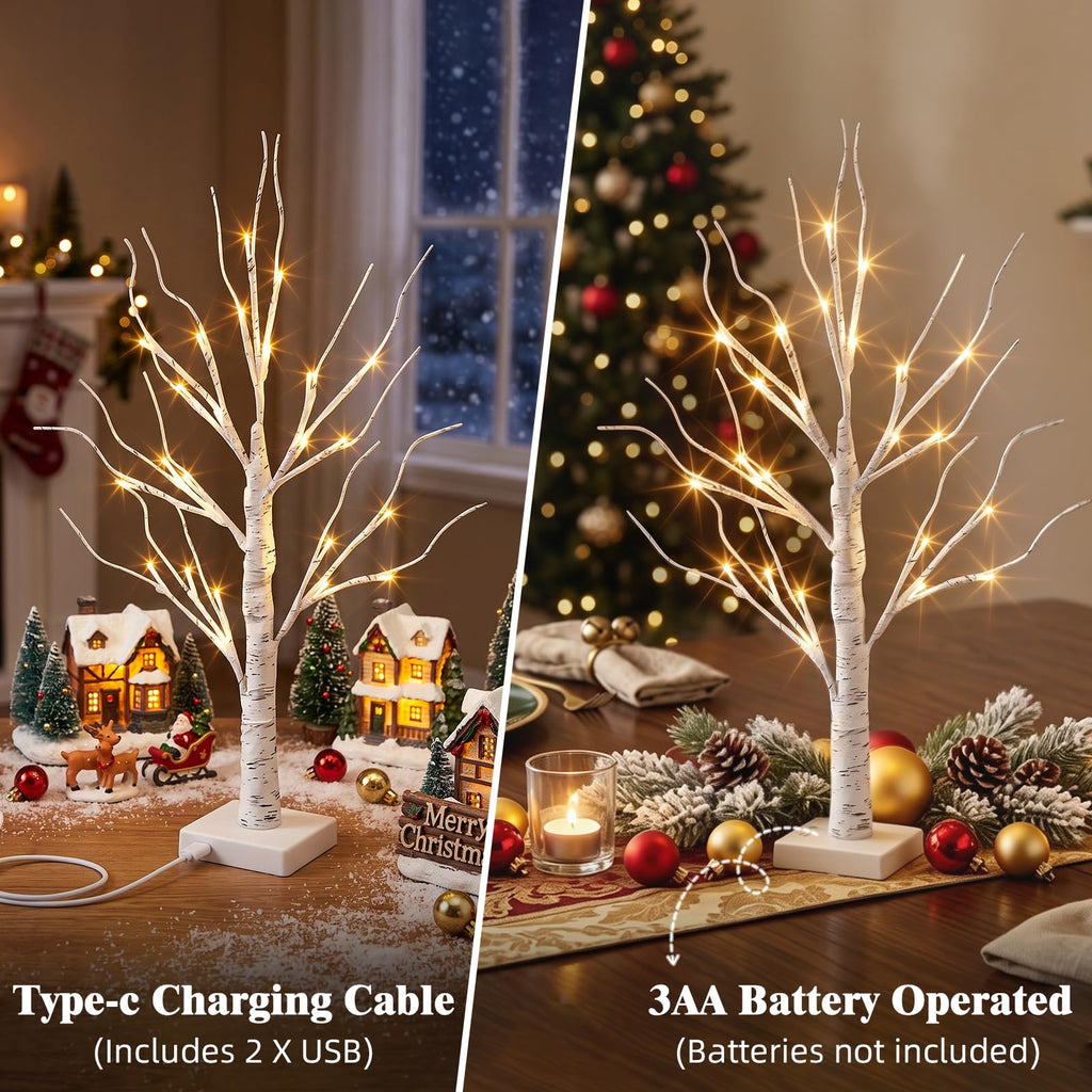 2FT Birch Tree with LED Lights J498